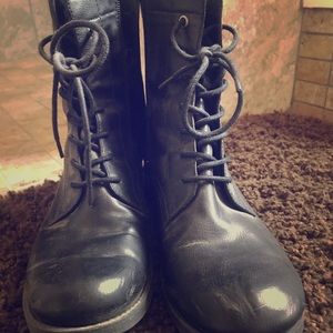 Women’s black combat boots